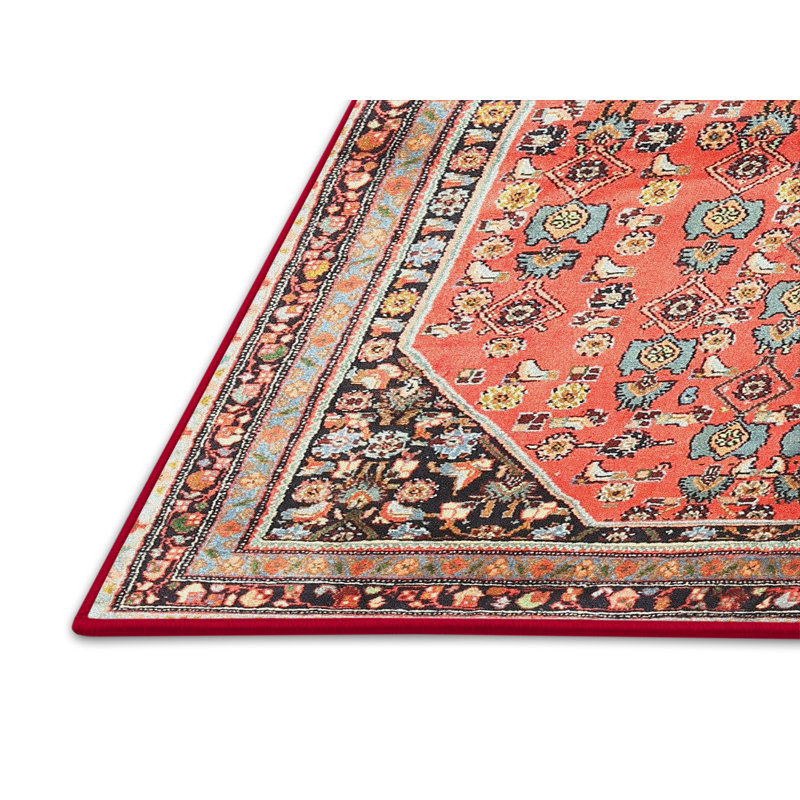 Tapis décoratif rouge sculpteur de style sud-ouest, Rectangle 8 pi x 12 pi