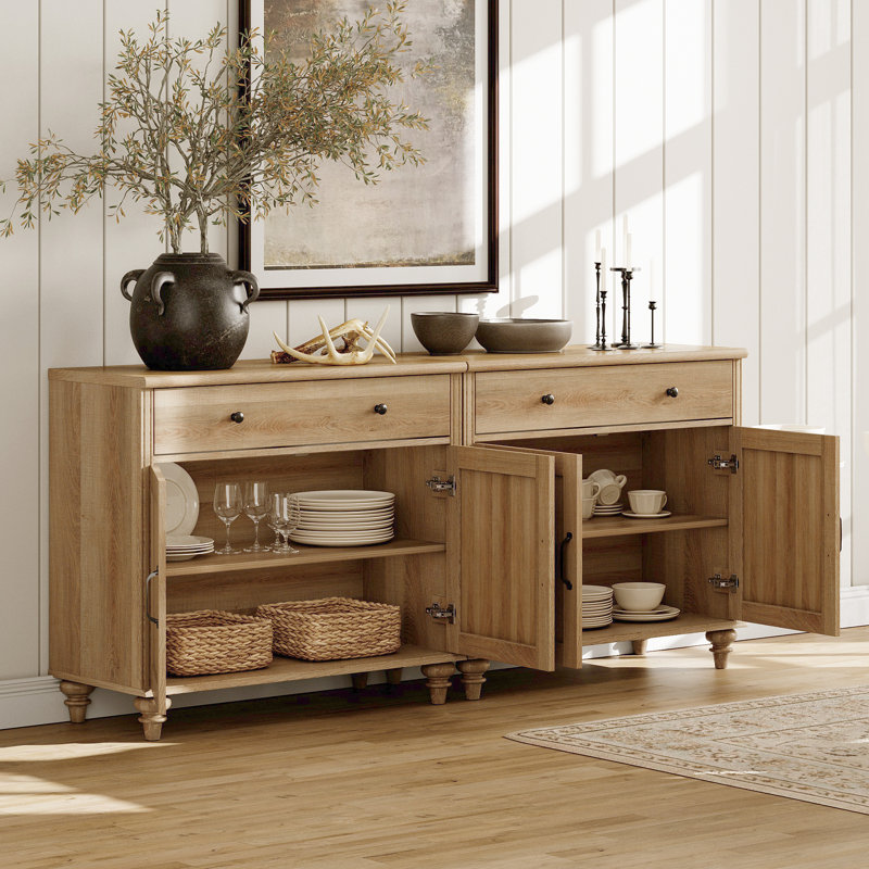 Unfinished TV Stand for TVs up to 75", Oak