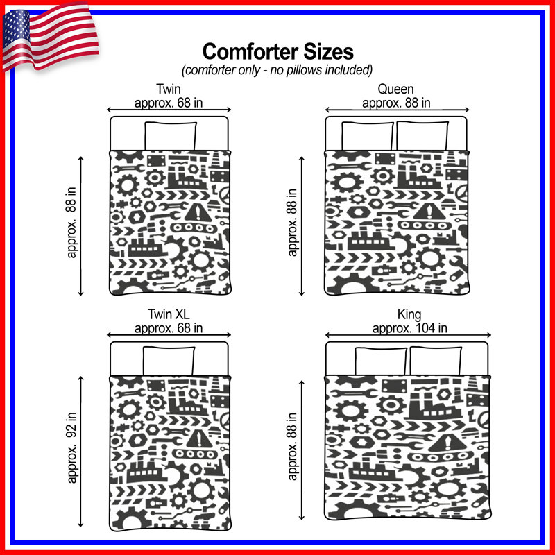 Industrial Tools Pattern Comforter, King