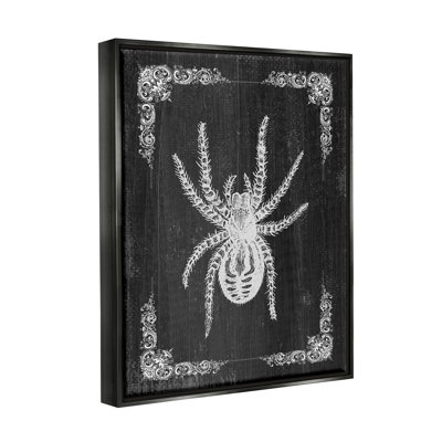 «Black & White Spider» encadrée sur bois par Lil 'Rue, impression