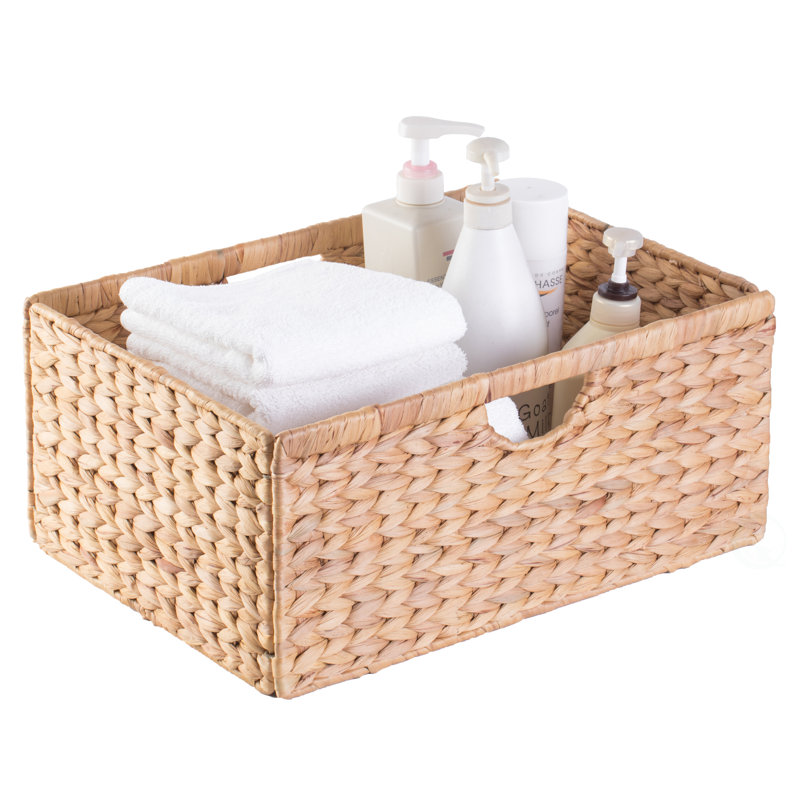 Panier en osier naturel jacinthe d'eau, H 8 po x l 18 po x P 13 po