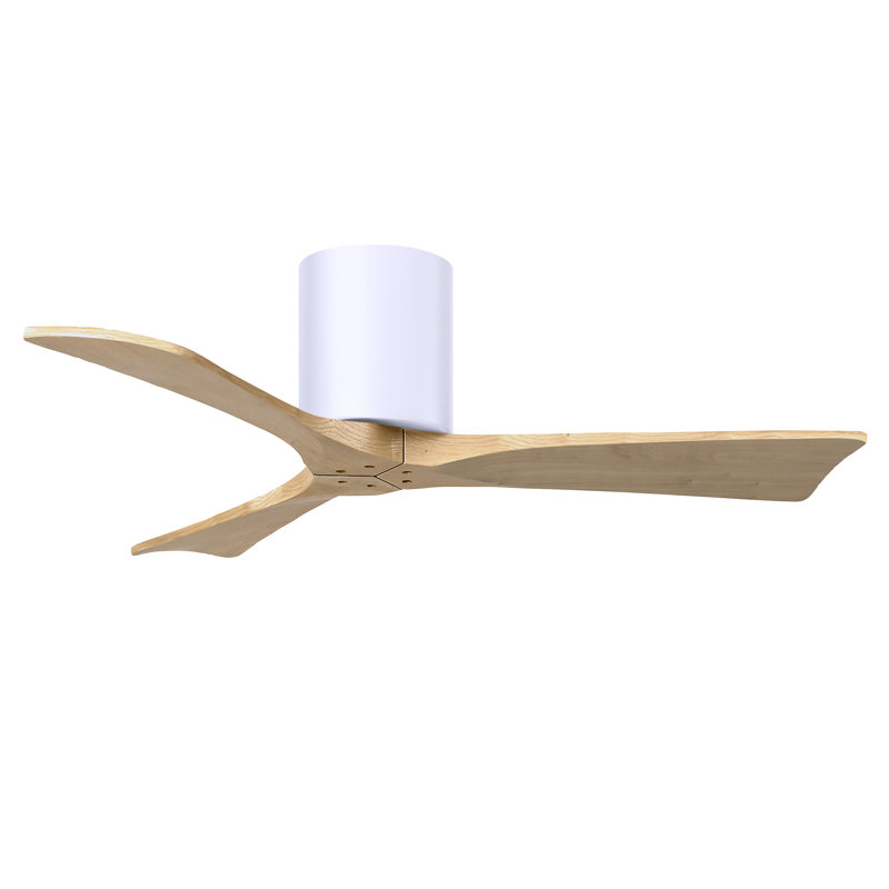 Ventilateur de plafond à 3 pales Olivier, Blanc brillant, Ton érable clair, 42"