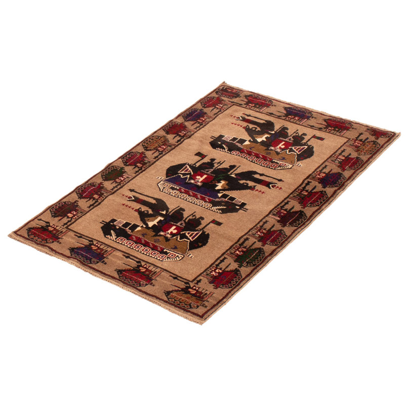 Tapis brun clair Largeros War 3 pi 1 po x 5 pi 0 po
