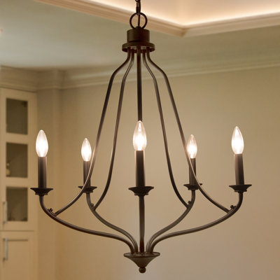 Lustre 5 lumières façon bougie Holk