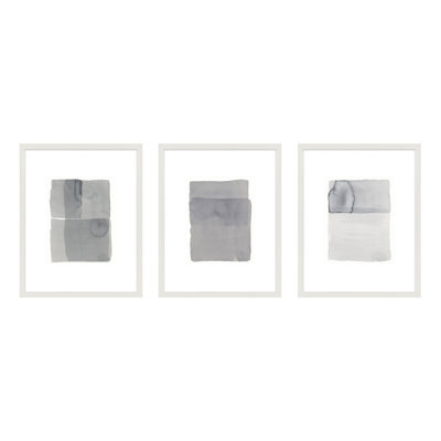Gray on Gray Set of 3 Framed Print by Jacques Pilon