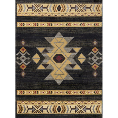 7 pi 10 po X 3 tapis - noir, tribu Gcyls4004, polypropylène, teinté, pour les maisons de famille active, et tapis pour animaux Gcyls4004, po, vie, intérieur