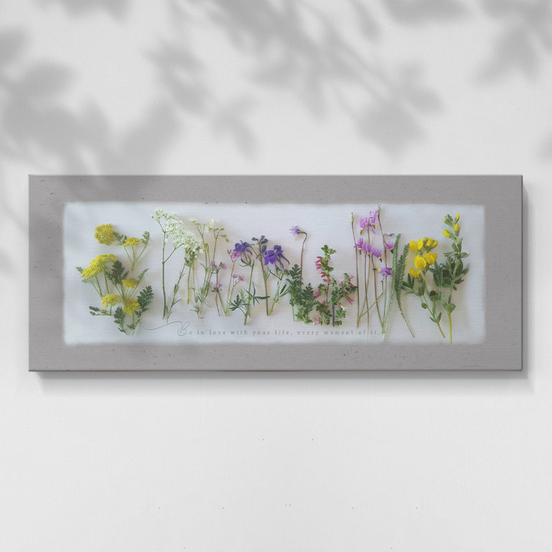 Fleurs sauvages - Toile tendue avec châssis - Prêt à accrocher, H 16 po x l 40 po