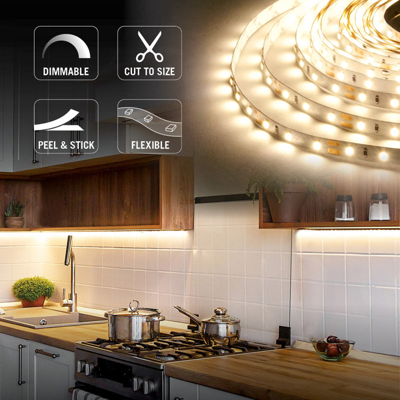 8.2 ft Soft White LED Tape Light with Remote