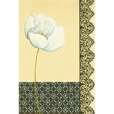Glazed Tile Botanical II by Chariklia Zarris - Wrapped Canvas Print