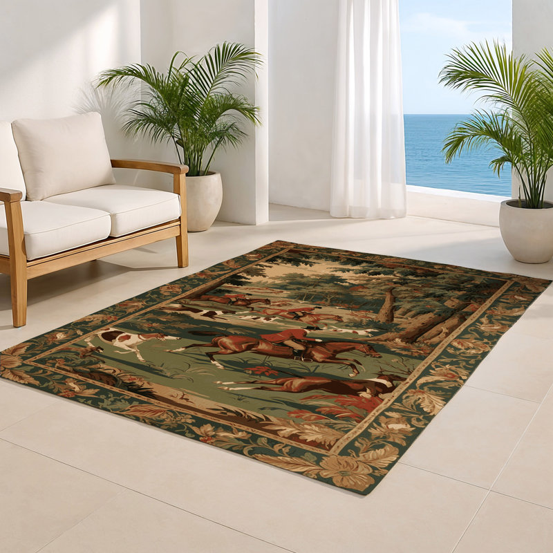 Tapis d'intérieur et d'extérieur brun français, Rectangulaire 8 pi x 10 pi