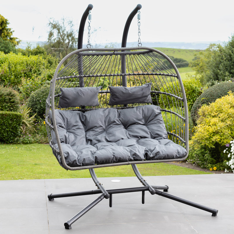 Cando 2 Person Porch Swing with Canopy, Dark Grey
