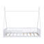 Lit simple en bois simple avec clôture protectrice, blanc