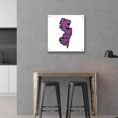  «New Jersey 2» par Art Licensing Studio, art mural en verre acrylique, 24 po x 24 po