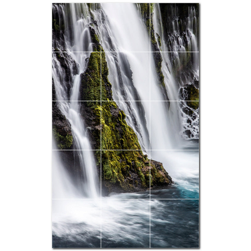 Murale en céramique satinée 6 "x 6" Waterfalls Photo
