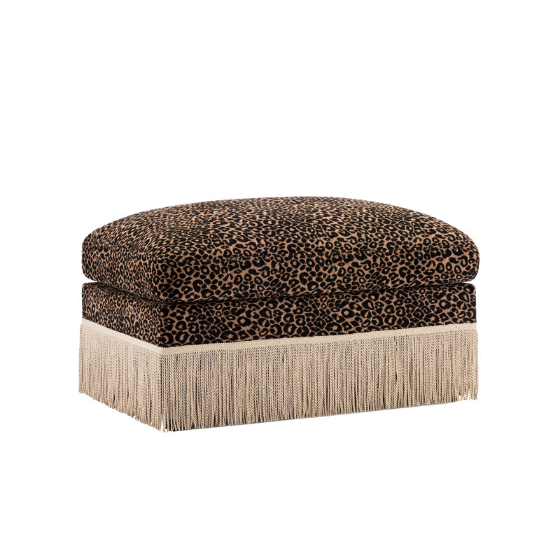 Repose-pieds en chenille léopard, Black Brown