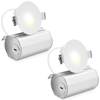 Éclairage pour marches à pince à DEL LUXRITE, 5CCT 2700K-5000K, CRI90, 5W, 350 lumens, diffusion par faisceau de 60 °, 120V, marchepied intérieur avec boîte de jonction, à intensité variable, homologué ETL, blanc (paquet de 2)