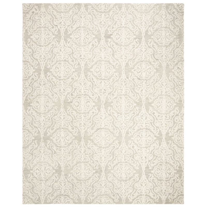 Tapis damassé en laine touffeté à la main Davyan, Rectangle 9 pi x 12 pi