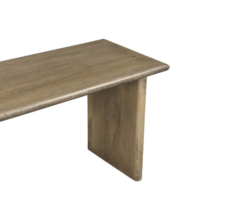 55" Brown Solid Wood Dining Bench
