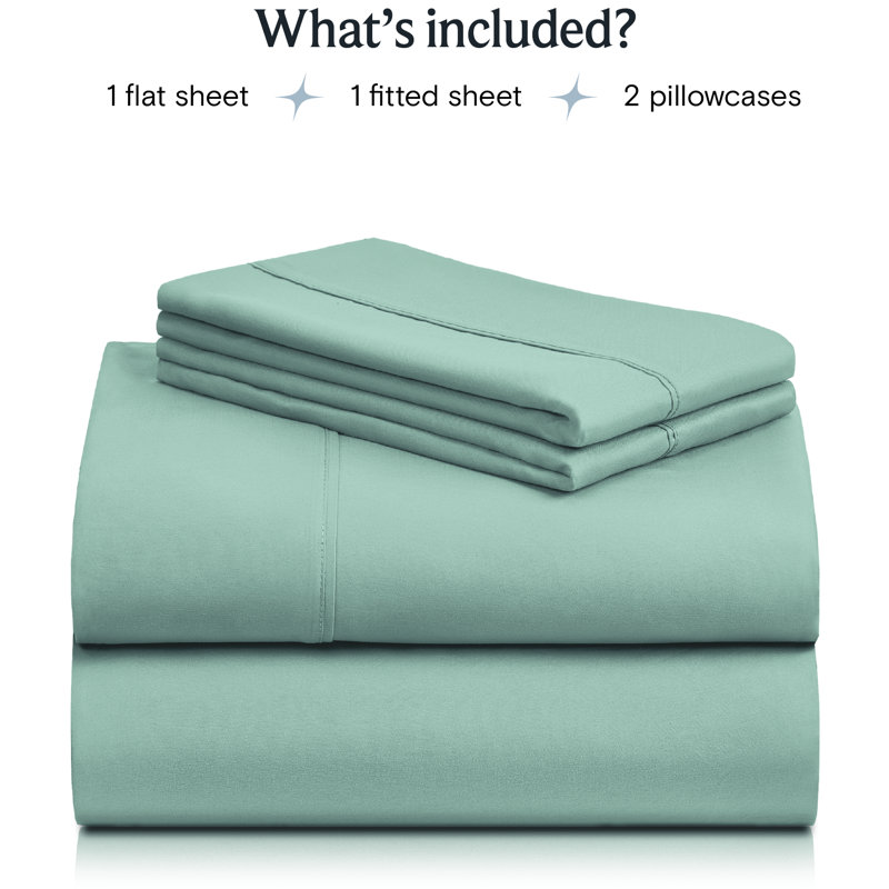 Luxclub 4 PC Light Teal Full Silky Soft Cooling Extra Deep Pocket Performance Sheet Set, Light Teal