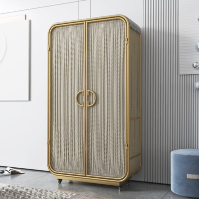 Modern Simple Iron Wardrobe by Everly Quinn