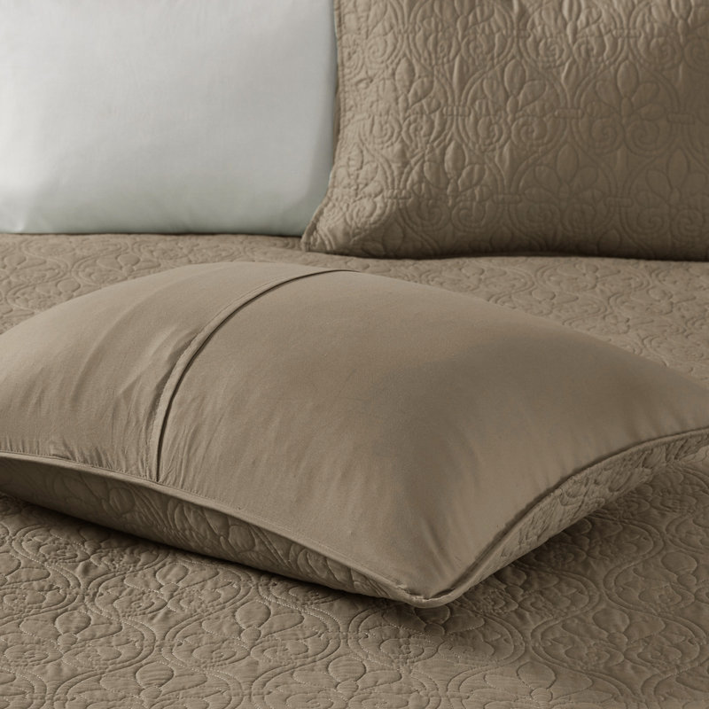 Grand couvre-lit réversible - Matelassage pour surmatelas à haute profondeur surdimensionné riche en coton pré-lavé avec 2 taies décoratives incluses