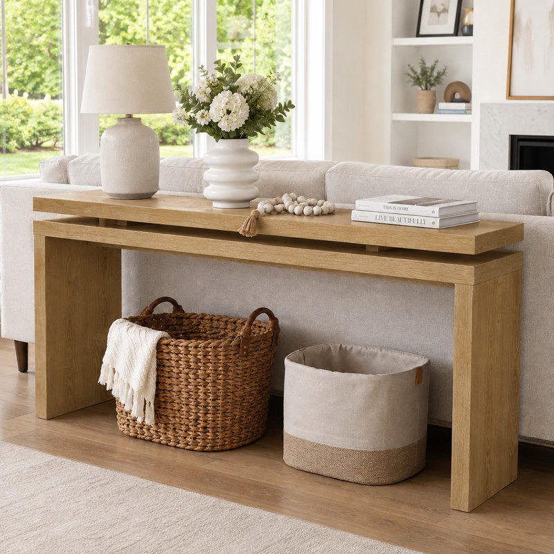 Console de salon Classic Farmhouse, Brun antique