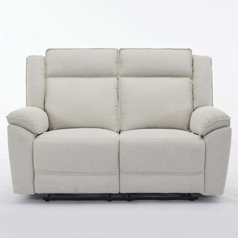 Beola Linen Electric Reclining Sofa, Beige, 2