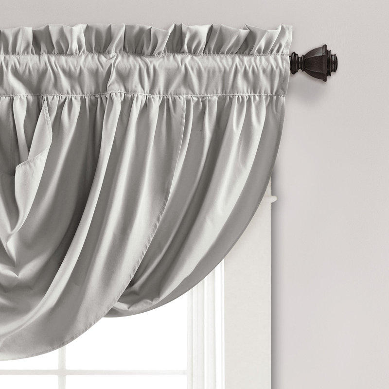 Light Gray Polyester Rod Pocket Window Valance