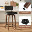 Ensemble de 2 tabourets de bar pivotants 26 po, 2 chaises de comptoir en similicuir avec pieds en bois de noyer, noir-971103763