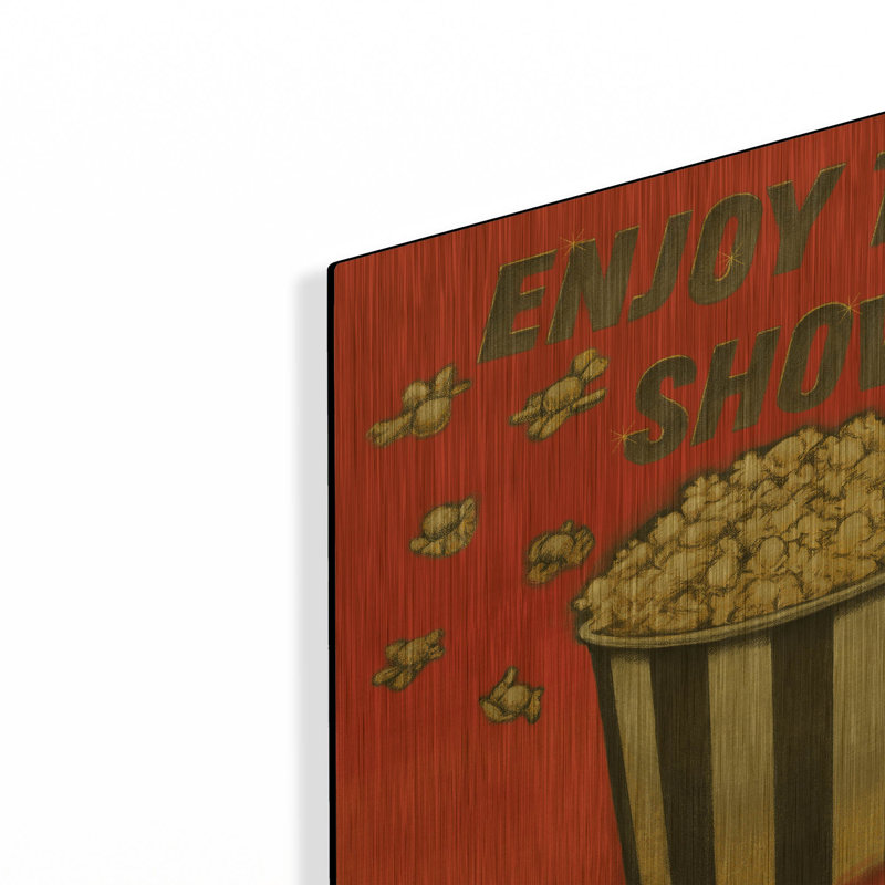 «Enjoy the Show Red» par Wild Apple Portfolio, art mural en métal doré, 12 po x 12 po, 12"x12"