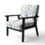 Fauteuil d'appoint rembourré à motif géométrique bleu et blanc
