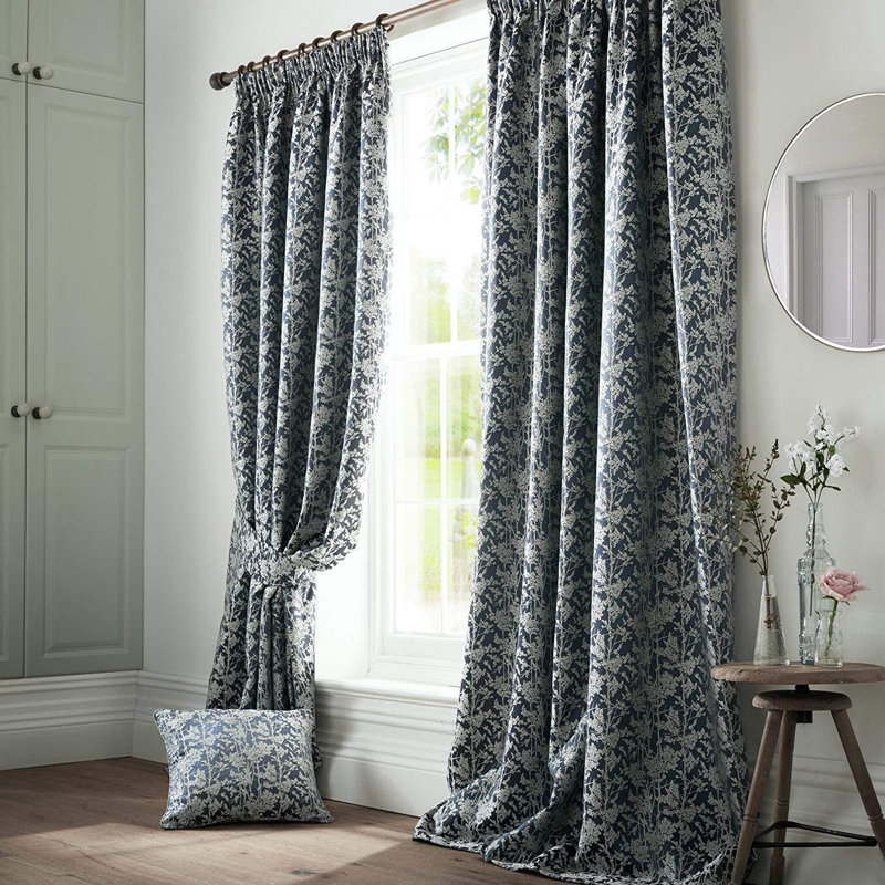 Breide Bayford Pencil Pleat Room Darkening Curtains, Width 168 x Drop 229cm, Ink