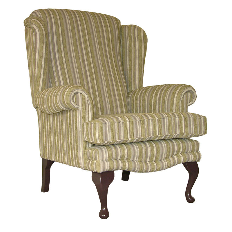 Clarkfield Upholstered Wingback Chair, Metro Pistachio, Cream