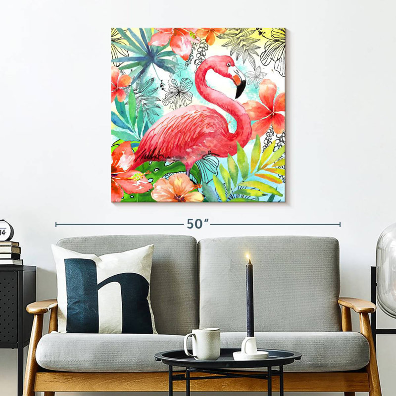 Carré flamant rose Brampt, H 30 po x l 30 po