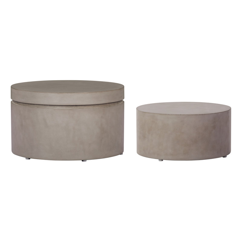Serendipity Outdoor Round Side Table, Slate Gray