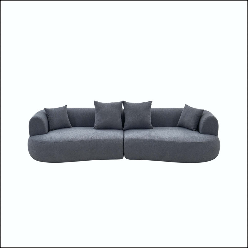 Canapé nuage sans dossier 122 po, Velours gris