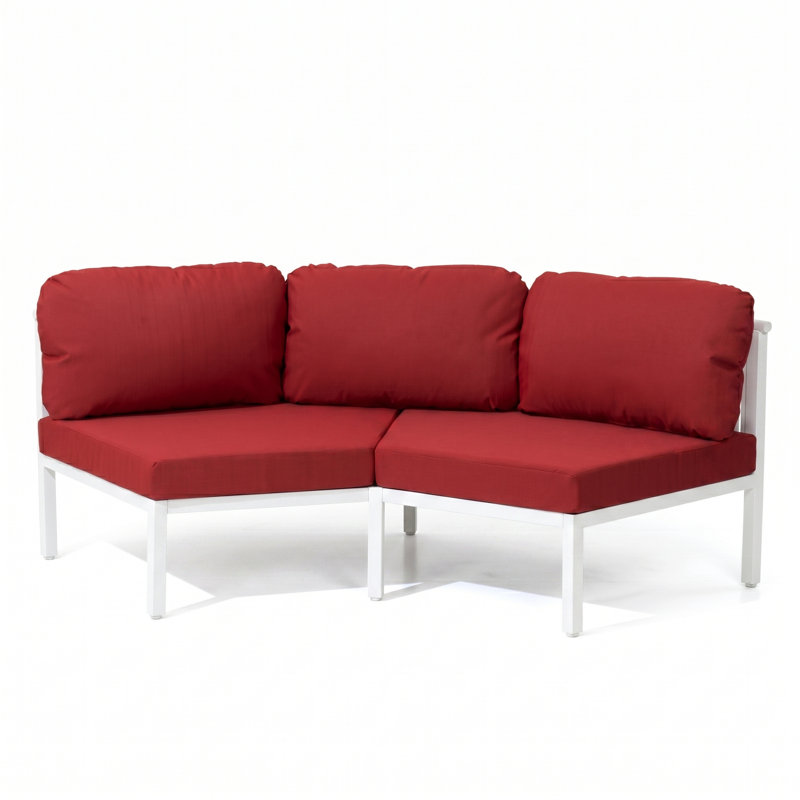  Ensemble de canapé modulaire d'extérieur en aluminium pour 2 personnes , 2 Person, Red