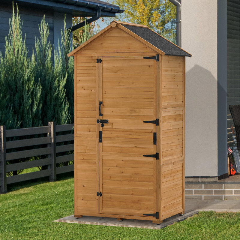 3 ft. 8 in. W x 2 ft. 5 in. D Outdoor Storage Shed with 3 Shelves and Lock