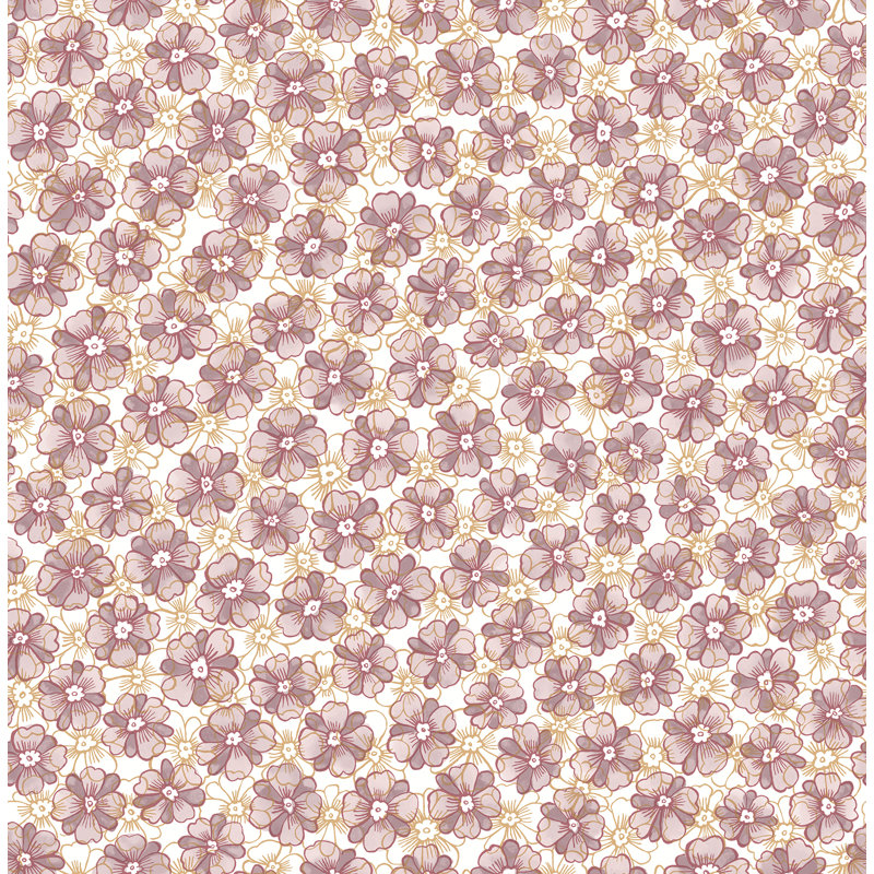 Knightley 33' x 20.5" Floral Wallpaper, Lavender