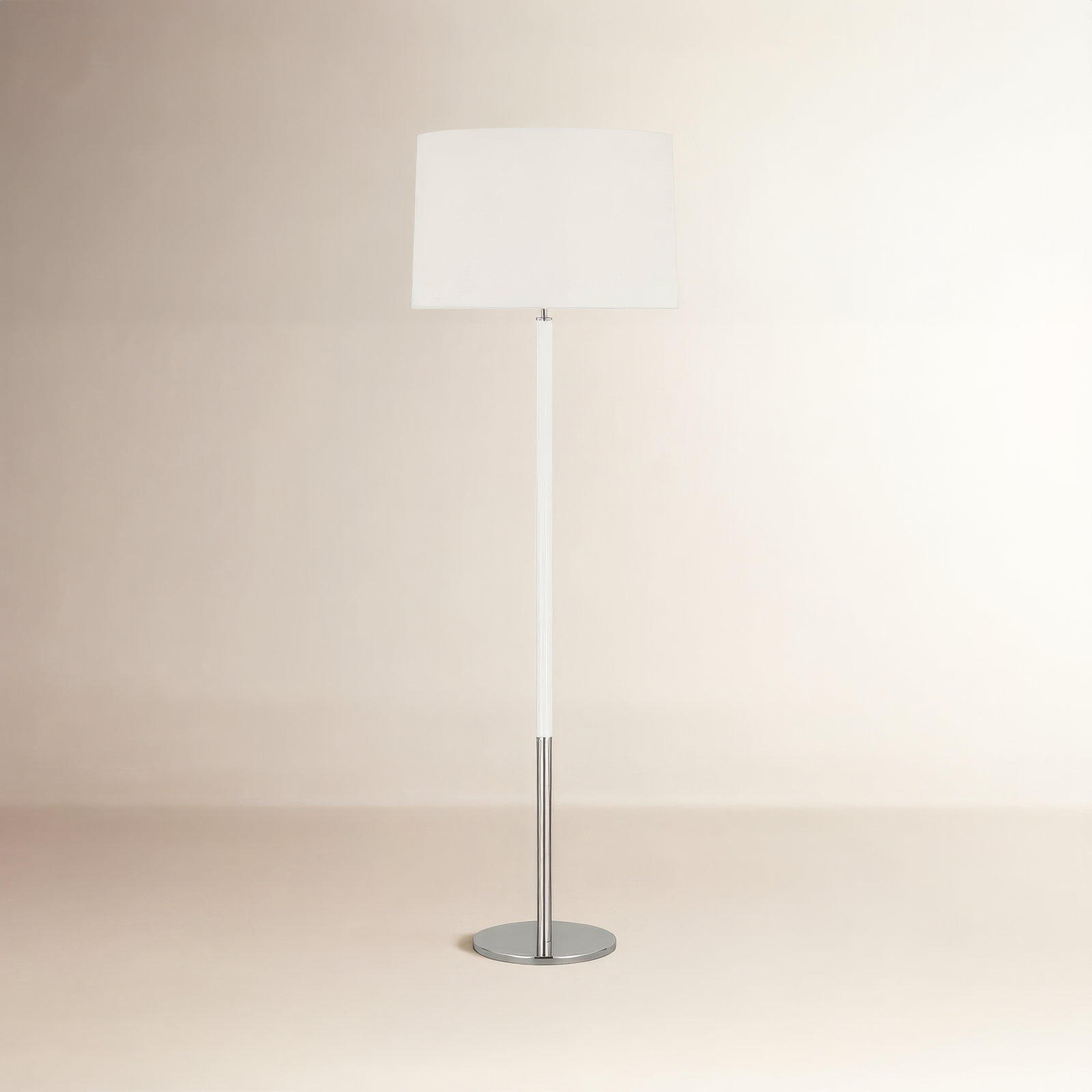 61.88'' Dimmable Floor Lamp, Polished Nickel with Gloss White