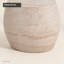 Table d'appoint ovale d'extérieur en béton aspect travertin beige
