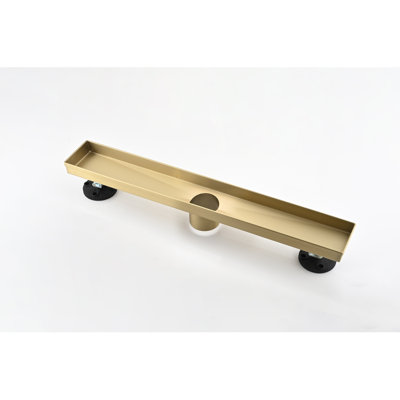 Drain de douche linéaire 12 po avec couvercle amovible, drain de plancher de douche en acier inoxydable 304 avec crépine et pieds niveleurs