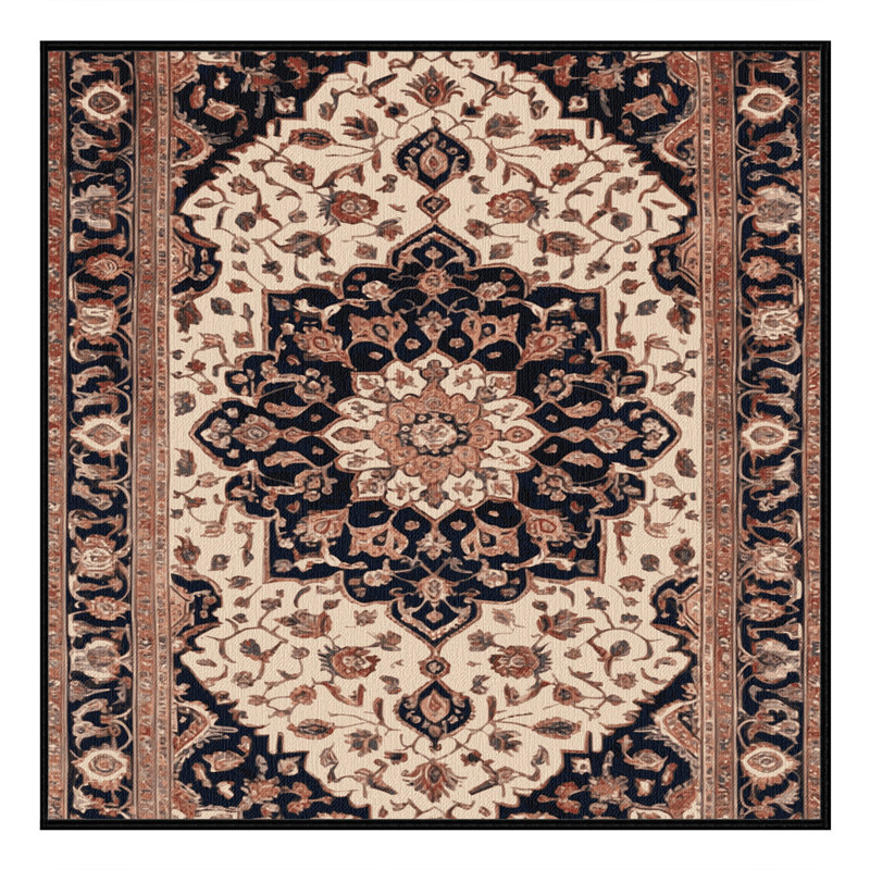 Tapis brun lavable à la machine, Carré 5 pi
