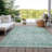 Machine Washable Indoor/Outdoor Xhevrie Teal Rug-386071655