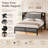 Upholstered Bed Frame With Led Lights & Charging Station-1676284721