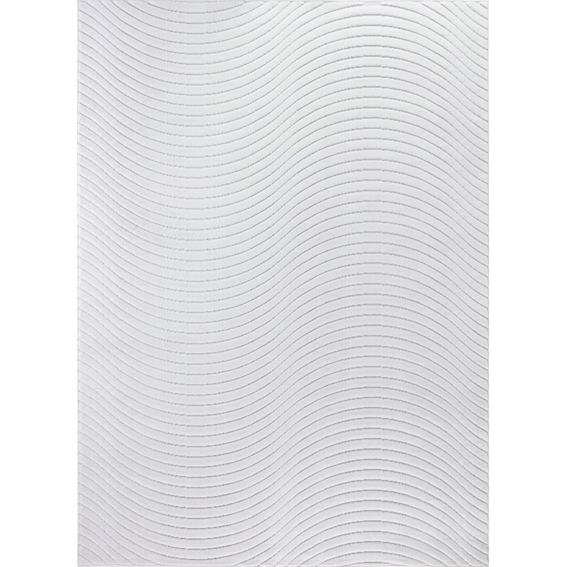 Michoel In- & Outdoor Scandi Modern Boho White Area Rug, Rectangle 80 x 150cm