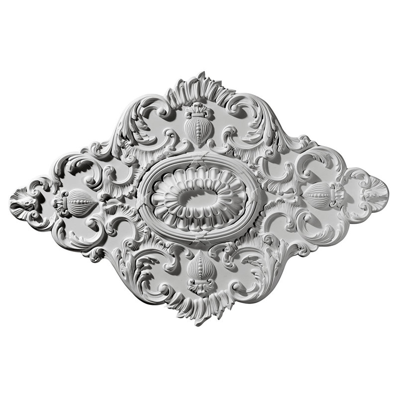 Endurathane Ashford Ceiling Medallion, 42 3/4"W x 28 7/8"H x 1"P, Factory Primed, Primed