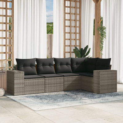 Ensemble de canapé de jardin Vidaxl Gris, gris foncé
