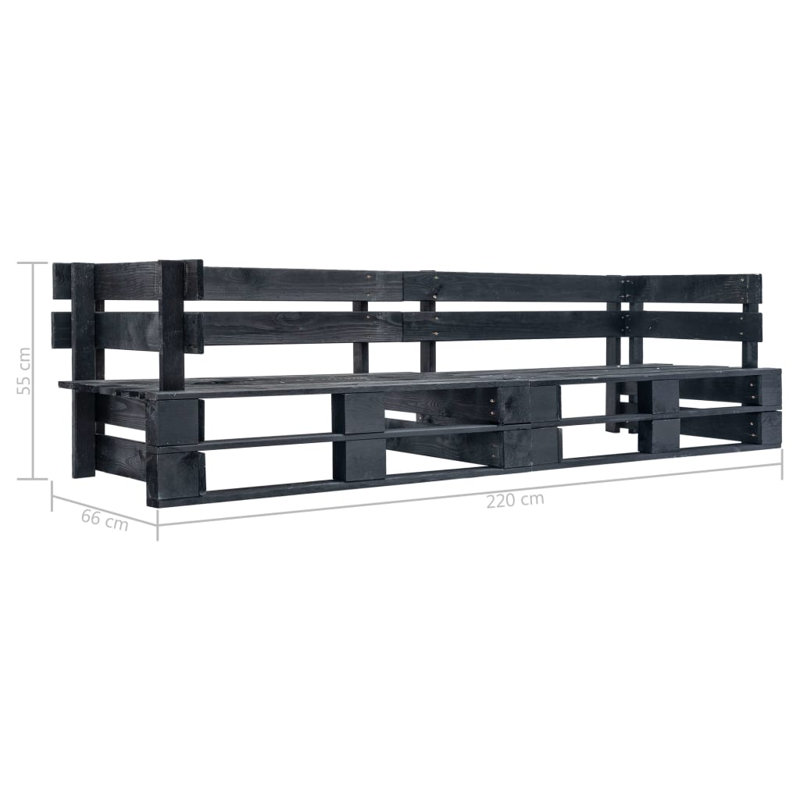 Azu 220cm Wide Pine Patio Sofa