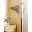 Lampe sur pied en rotin, fer forgé et bois massif de style français rétro